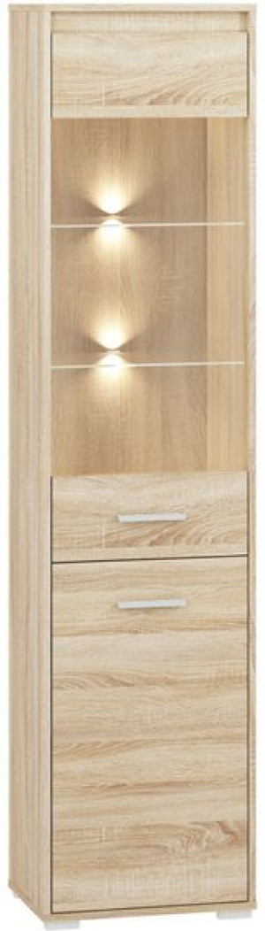 Witryna kredens LED półki do salonu sonoma AVO 05