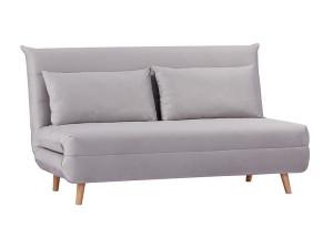 Sofa rozkładana welurowa SPIKE II VELVET jasny szary Signal