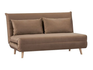 Sofa rozkładana welurowe SPIKE II VELVET beżowa Signal