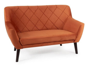 Sofa do salonu KIER 2 VELVET cynamonowa/wenge