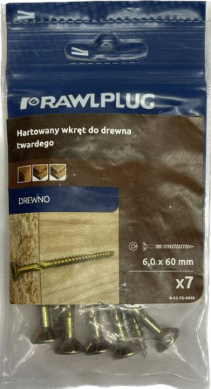 Wkręt do drewna 6mm 60mm Rawlplug 7szt