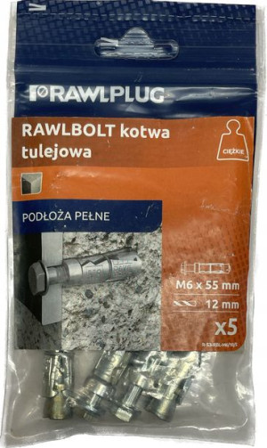 Kotwa tulejowa M6 55mm RAWLBOLT 6szt