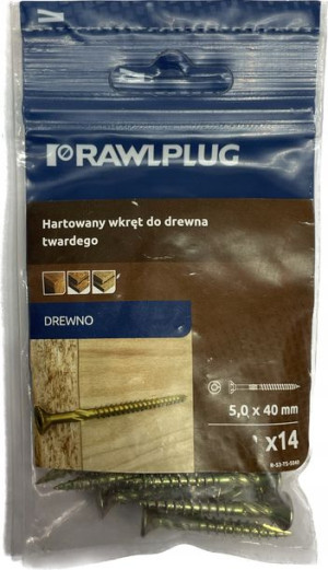 Wkręt do drewna 5mm 40mm Rawlplug 14szt