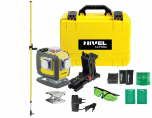 Laser krzyżowy Nivel CL4D-G 4x360 zielony Tyczka