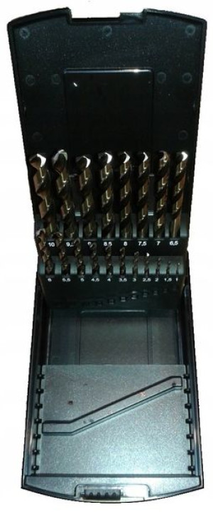 Zestaw wierteł kobaltowych HSSE-Co5 1-10mm 19 szt