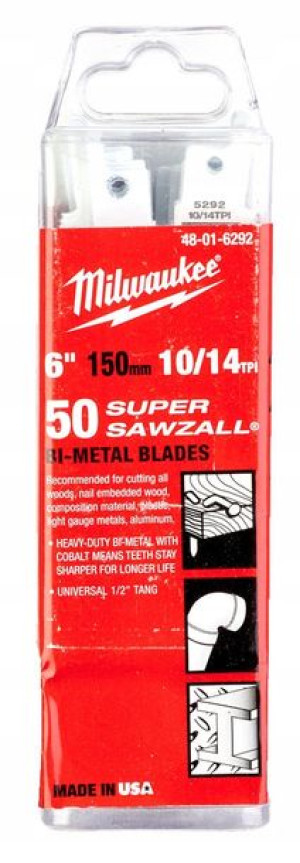 Brzeszczoty 150/2,5/1,8mm Bimet Co 50szt MILWAUKEE