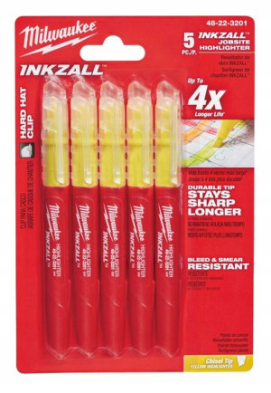 Markery zakreślacze żółte 5 szt INKZALL MILWAUKEE