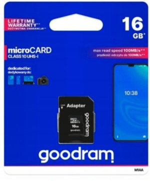 Goodram Karta Microsd 16gb Micro + Adapter Sd