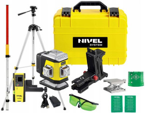 Laser krzyżowy Nivel System CL3G zielony ZESTAW