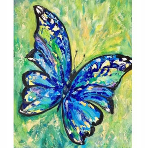 Malowanie po numerach Motyl niebieski