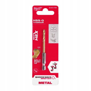 Wiertło do metalu HSS-G Tin 4,2 1/4 HEX MILWAUKEE