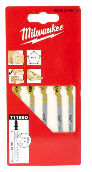 Brzeszczoty T czyste cięcie 50/2 mm 5szt MILWAUKEE