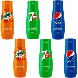 SODASTREAM Syrop zestaw 2xPEPSI 2xMIRINDA 2x7UP)
