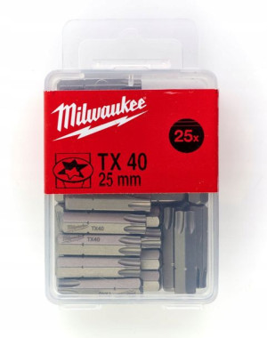 Bit Zestaw bitów TX40 (25 szt.) dł. 25mm MILWAUKEE