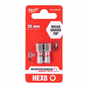 Bit Shockwave Hex 8 25mm-2szt. Milwaukee