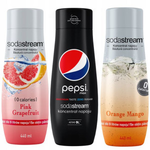 SODASTREAM Zestaw 0 cukru PEPSI MAX i smaki owoców