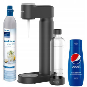 Saturator PHILIPS czarny + PEPSI SodaStream