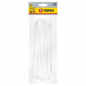 Opaski zaciskowe 4.8x200 mm 75 szt. białe TOPEX
