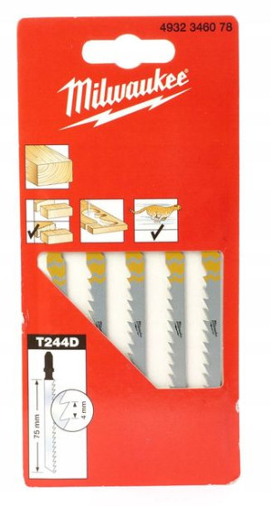 Brzeszczoty T do drewna 75/4 mm 5szt MILWAUKEE