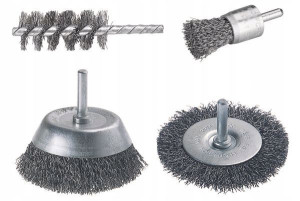 Zestaw szczotki druciane do wiertarki Wolfcraft