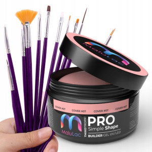 Zestaw żel gel MaluLac 45g + pędzelki do paznokci