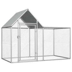 vidaXL Woliera dla kur, 2 x 1 x 1,5 m, galwanizowana stal