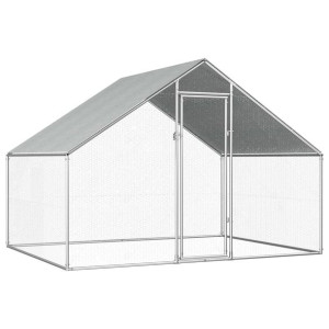 vidaXL Klatka zewnętrzna dla kurcząt, 2,75x2x1,92 m, stal galwanizowana