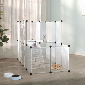 vidaXL Klatka dla małych zwierząt, bezbarwna, 142x74x93 cm, PP i stal