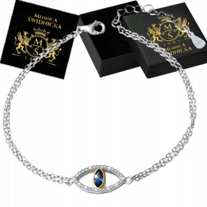 Srebrna Bransoletka Oko Proroka Talizman Amulet