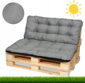 Poduszki na meble z palet ławkę 120x80+120x50 stal