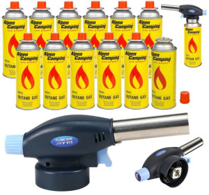 PALNIK GAZOWY kartusz LUTLAMPA opalarka + gaz x12