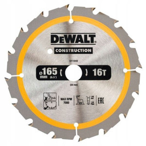 Piła Tarczowa Do Drewna 165/20mm, Dt1948-qz Dewalt