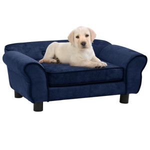vidaXL Sofa dla psa, niebieska, 72x45x30 cm, pluszowa