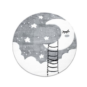Dywan dziecięcy okrągły  PASTEL KIDS Moon szary - Koło Fi 160
