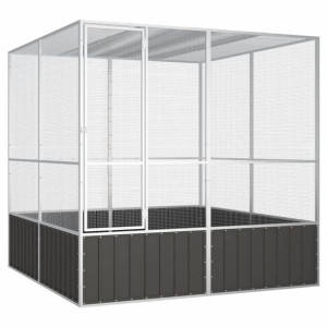vidaXL Woliera, antracytowa, 213,5x217,5x211,5 cm, galwanizowana stal