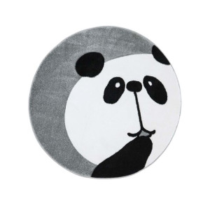 Dywan dziecięcy okrągły  PASTEL KIDS Panda szary 1389 - Koło Fi 160