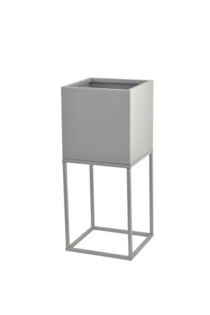 Osłonka Kwietnik Metalowy Stojak Loft Srebrny