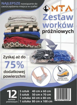 Worki Próżniowe Na Ubrania 12 Sztuk 4 Rozmiary