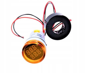 Kontrolka 230V 100A Woltomierz Amperomierz LED ŻÓŁ