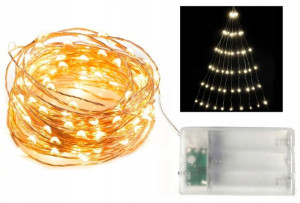 Lampki Druciki 40 Led Białe Ciepłe Światło Kurtyna