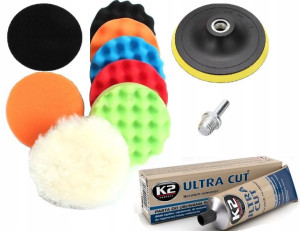 K2 Ultra Cut 100g+zestaw Gąbek Do Polerowania 80mm