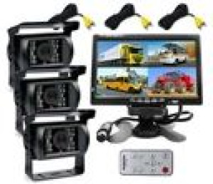 3x Kamera Cofania Zestaw Monitor 9' Podziałka Quad