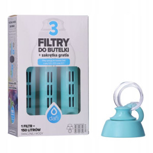 3x Filtr do butelki DAFI + nakrętka MIĘTOWY