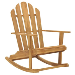 Krzesło bujane Adirondack, lite drewno tekowe