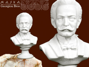 Popiersie - Strauss -alabaster grecki MASKA