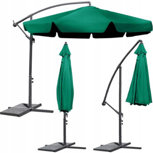 Parasol ogrodowy składany 8 segmentów zielen 350cm