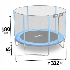 Trampolina ogrodowa 10ft/312cm z siatką zewnętrzną