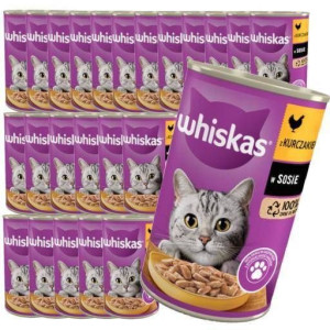 WHISKAS Adult 24 x 400g - Mokra karma dla kotów, Kurczak w sosie 24 x 400 g