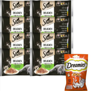 Sheba Delicacy w galaretce 4x 85gx8+ dreamies