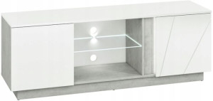 Lumens 09 Szafka Rtv Biały Połys Oświetlenie Półki